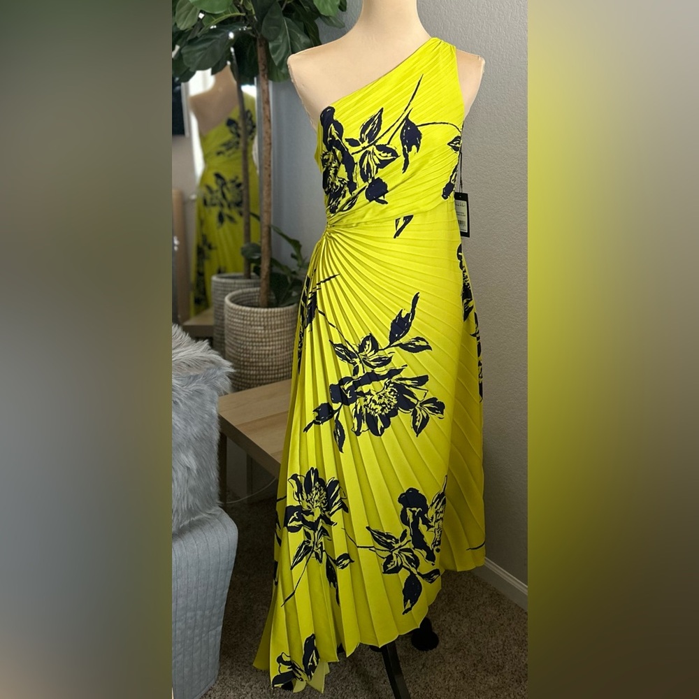 Nicole Miller One Shoulder Midi Dress